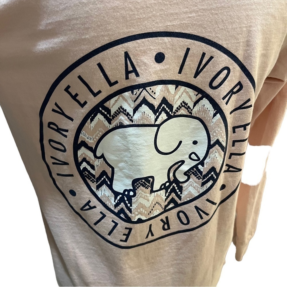 Ivory Ella Save the Elephants Light Pink Graphic Long Sleeve Tee Shirt Sz XS - Picture 3 of 7